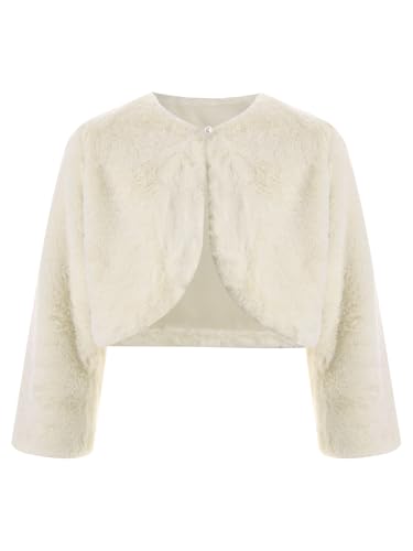 Kids Girls Long Sleeve Cardigan Shrug Bolero Flower Girl Dress Cover Overcoat