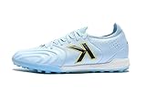 KELME Kangaroo Leather Turf Soccer Shoes - FG Pro K-Leather Soccer Cleats - Outdoor Indoor Football Boots Mens Adult Sizes (Blue, 8.5)