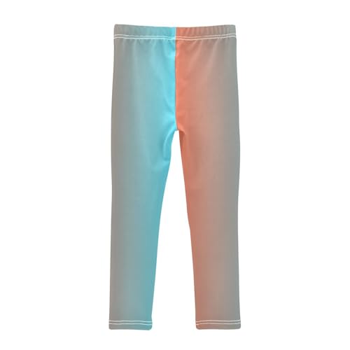 DOMIKING Blue Gradient Orange Girl's Leggings Pants Kids' Yoga Pants Stretchy Athletic Leggings Bottoms 4 Years2
