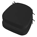 idee-home Outdoor Chair Cushions Set of 2, 19" x 19" x 3" Thick Patio Furniture Outdoor Seat Cushions Waterproof with Ties, Dining Pads