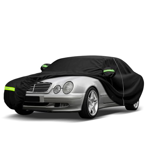 Image of Waterproof Car Covers Replace for 1998-2009 Mercedes Benz CLK320 CLK350 CLK430 CLK500, 6 Layers All Weather Car Cover with Zipper Door & Windproof Bands for Snow Rain Dust Hail Protection