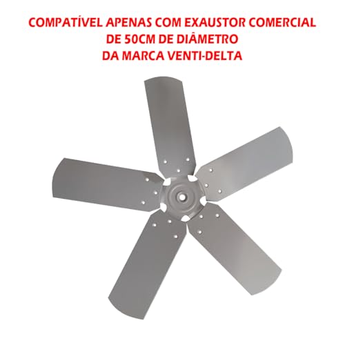 Hélice para Exaustor 50cm Venti-Delta Encaixe Eixo 11,0mm c/Cubo e Trava Traseira c/Parafuso Lateral