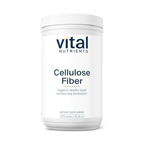 Vital Nutrients Cellulose Fiber Powder - 375g Cellulose Insoluble Fiber Powder - Fiber Supplement Powder Supports Healthy Bowel Function - Gluten Dairy Soy Free - Non-GMO - 60 Capsules