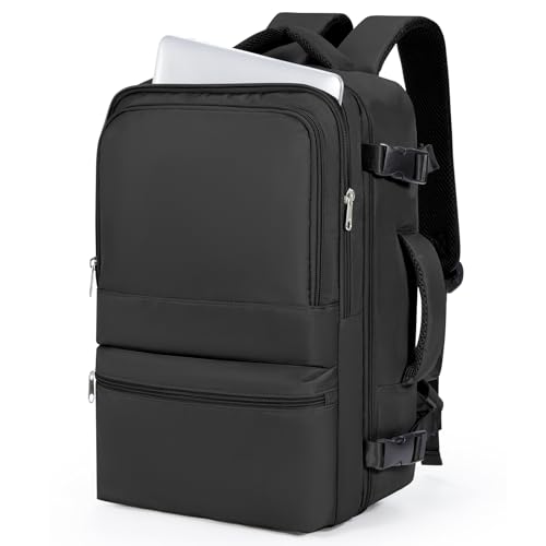 CADOLIM Black Travel Backpack For Women,Carry On Backpack Airline Approved,Laptop Backpacks Computer Work Backpacks For Men,Mochila De Viaje Personal Item Travel Bag