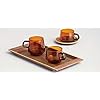 KINTO 21742 SEPIA Cup & Saucer, 9.1 fl oz (270 ml), Amber, Heat-Resistant Glass, Gift, Present