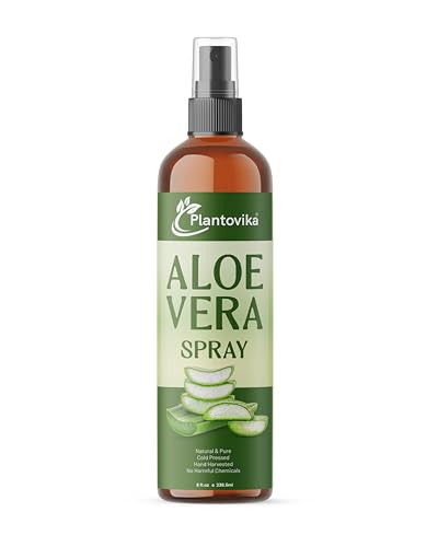 Plantovika Aloe Vera Facial & Body Mist 8 Fl Oz Hydrating Face Neck hair and Skin Spray. Sunburn Relief & After Sun Soothing mist