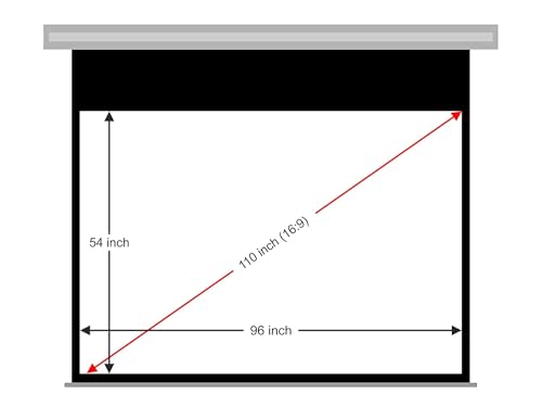 Image of Technolite 110 inches Diagonal 8 Ft x 4.6 Ft, 96 Inches x 54 Inches, 16:9 Aspect Ratio, UHD-3D-4K-8K Ready Technology Motorised Projector Screen with RF Cordless Plus Wired Remote(White)