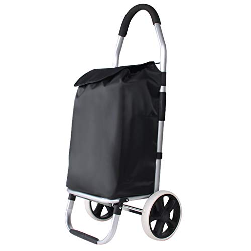 BTZHY Chariot Chariots, Caddie d'épicerie Pliant avec Roues Chariot de Courses Portable en Tissu imperméable en Alliage d'aluminium léger de 1,6 kg