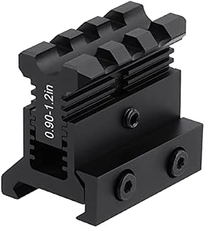 ToopMount Picatinny Riser Mount Rail Adjustable Height 0.9-1.2" Optic Riser Mount for Red Dot Sight Scope fit 20mm Picatinny/Weaver Rails Lightweight 3 Slots