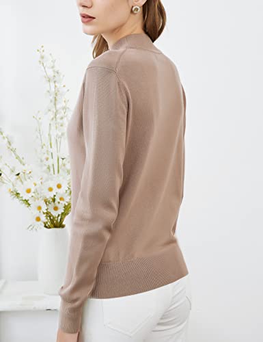 Womens Mockneck Sweater Lightweight Long Sleeve Sweater for Fall Winter Casual Pullover Knit Jumper Tops3