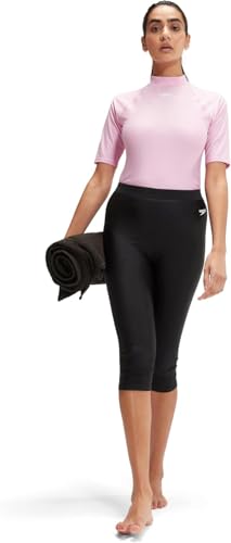 Speedo Damen 3/4 Badehose | Badeleggings Schwimmbekleidung, Schwarz, XS