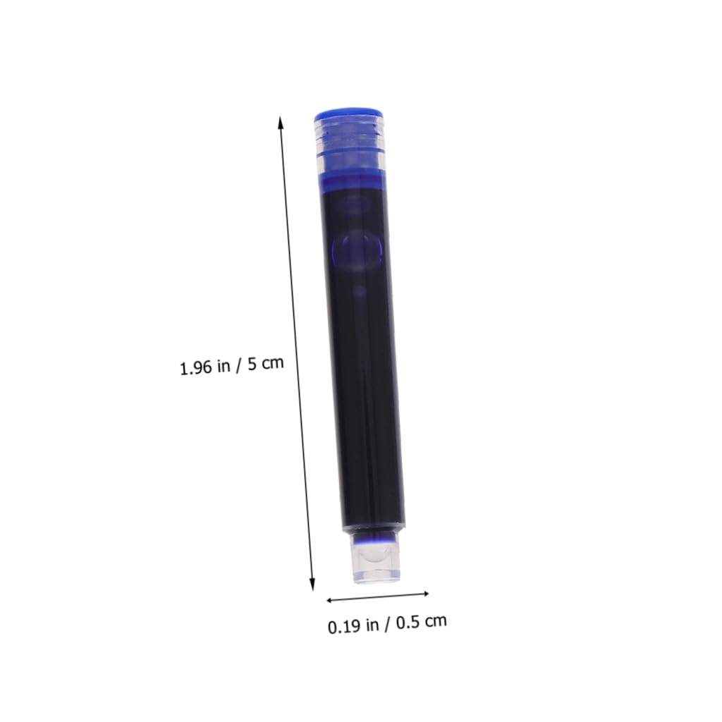 TEHAUX 200 Pezzi Cartucce Inchiostro per Penna Stilografica, Design Ergonomico in Plastica Blu, Ricariche per Scuola e Ufficio