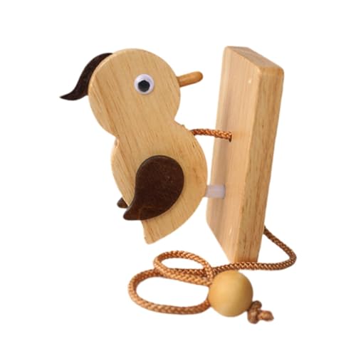 MERIGLARE キツツキのドアベル キツツキのドアノッカー 室内装飾 鳥の形をした玄関チャイム ドアチャイム 木製ドアベル ビジネスオフィス用, 平らな鳥の形