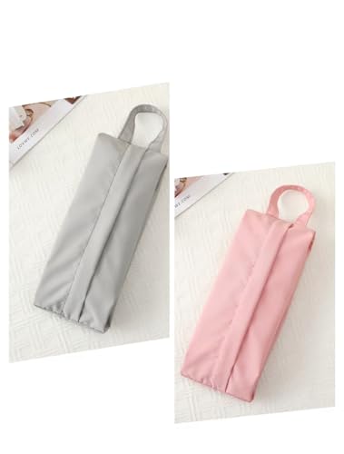 Pacote com 2 pacotes de roupas íntimas de viagem, bolsa de armazenamento, mala de cosméticos, bolsa de higiene pessoal, organizadores para mala, Rosa + cinza