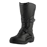 Texpeed Leather Motorcycle Boots For Men - Adventure 100% Waterproof Long Cut CE Approved Touring/Cruiser Biker Shoes - Black - UK 9