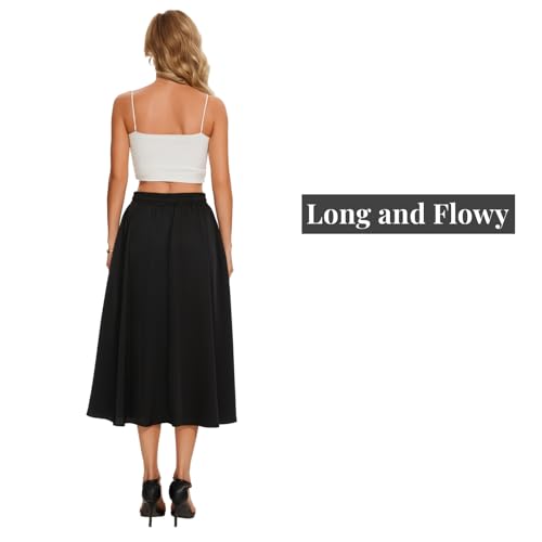 Maxi Skirts for Women with Pockets Long Midi Length Casual Skirt for Beach Party Holiday - Image 3