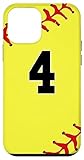 custodia per iphone 12 mini softball number 4 jersey uniform girls women player sports