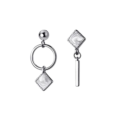 Boucles d'oreilles argent 925 légères anti-allergie géométriques asymétriques