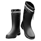 Ovyuzhen Wellies Men Wellingtons Rain Boots for Men Garden Boots Waterproof Mens Rubber Shoes with PVC Comfort Lightweight Work Mud Shoes Resistant Durable Slip for Fishing Farming Gardening
