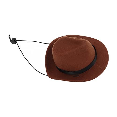 Sombrero Fedora para Perro Pequeño Ajustable Marrón miniatura 2