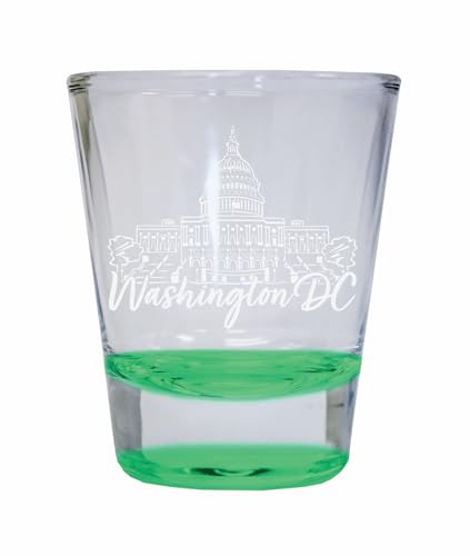 Vasos souvenir grabados de 2 onzas, pack de 2 verdes