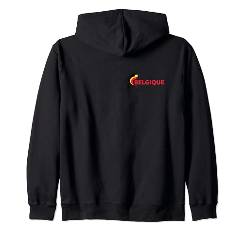 Flag Belgium Zip Hoodie, Black, S