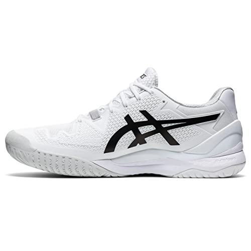 ASICS Men's Gel-Resolution 8 Tennis Shoes, 10, White/Black