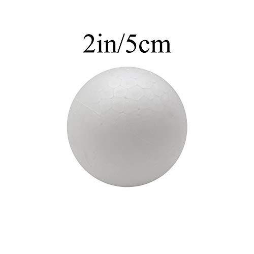 Crafjie Craft Foam Balls 56-Pack 2 Inches in Diamete, Smooth and Durable Styrofoam Balls, for DIY Crafting and Decoration, White - Thumbnail 2