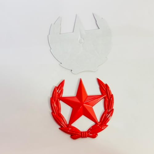 Image of Emblems for Car & Bike Metal Lo.go and Grill Me.tal Lo.go, Auto Accessories for Car Emblem 3D Badge Auto Racing Sport Sticker Grand Tourer Decal. Red New Cut Star Sticker.