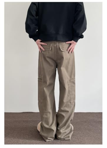 Mens Baggy Cargo Jeans Y2K Hip Hop Casual High Waist Wide Leg Bootcut Flared Jean Pants for Man Streetwear4