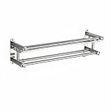 NonMiFyR Mensola Portaoggetti Bagno in Acciaio Inox con Ripiano Comodo Organizzatore Parete Portasciugamani Pratico Ripiano Profondo Adatta per Organizzazione Bagno Uso Quotidiano, 50 Cm