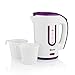 Price comparison product image Swan SK27010N Dual Voltage Fast Boil Lightweight and Compact Travel Kettle with Two Tea Cups, Plastic, 1000 W, White/Purple, 0.4 Litre
