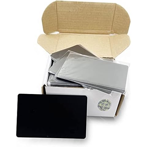 Ebamaz Wholesales Anodized Aluminum Alloy Metal Business Cards 86X54X0.8mm (Matte Black, 100PCS,Engrave Your Logo) Cover