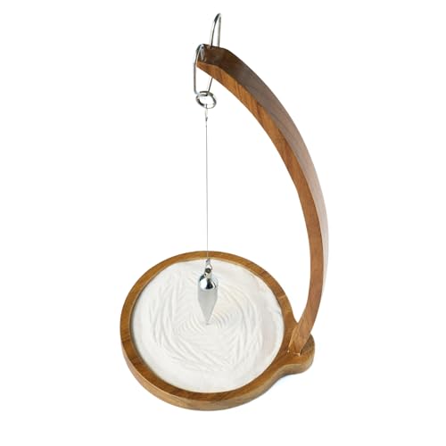 A handcrafted wooden sand pendulum that draws meditative patterns in sand — Zen garden meets physics art.