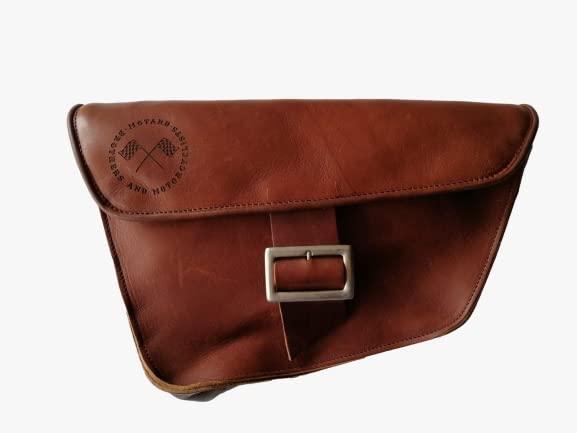 Sac en cuir marron vintage cafe racer sacoche gauche pour les balades