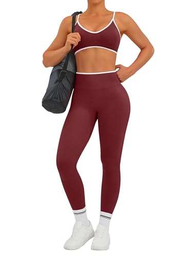 TDIFFUN Women's Workout Set with Butt Lifting Leggings