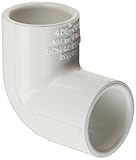 Spears 406 Series PVC Pipe Fitting, 90 Degree Elbow, Schedule 40, White, 3