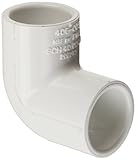 Spears 406 Series PVC Pipe Fitting, 90 Degree Elbow, Schedule 40, White, 2' Socket