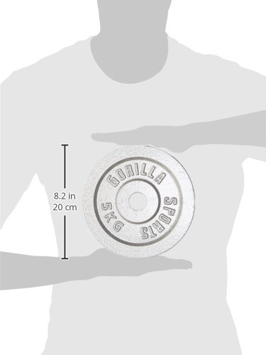 GORILLA SPORTS® Hantelscheiben - Set/Einzeln, 0,5 kg, 1,25 kg, 2 kg, 2,5 kg, 5 kg, 10 kg, 15 kg, 20 kg, 25 kg, 30 kg Gewichte, 30/31 mm, Gusseisen, Silber/Schwarz - Gewichtsscheiben, Bumper Plates – Bild 4