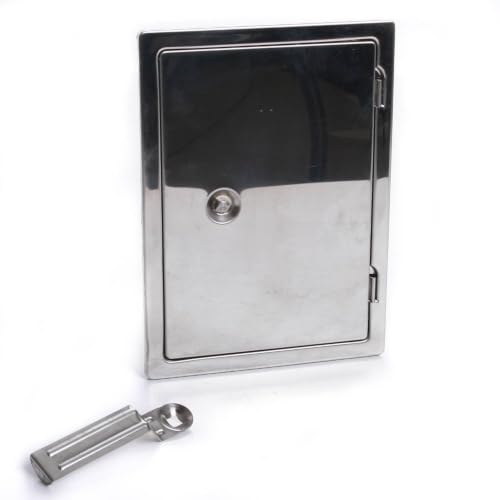 rg-vertrieb Kamintür Reinigungstür Revision Schornstein Edelstahl Putztür Weiss Stahl 2 Größen (Stahl 14x21cm)