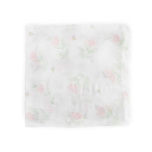 Image of Little Unicorn Deluxe Swaddle | Single | 100% Rayon Muslin from Bamboo | Super Soft | Newborns and Infants | Large 47 inch x 47 inch | Machine Washable (Pink Peony)