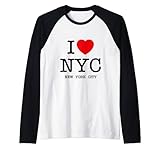 i love nyc graphic tee shirts & cool designs, new york city maglia con maniche raglan
