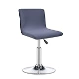 Deisy Dee Stretch Chair Cover Slipcovers for Low Short Back Chair Bar Stool Chair C114 (Dark Grey)