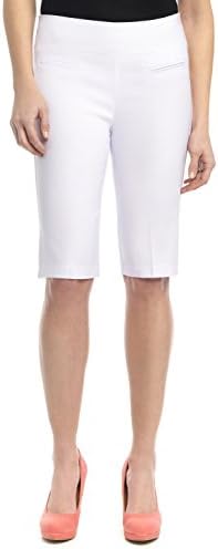 Rekucci Women's Ease into Comfort Pull-On Modern City Shorts (14, White)