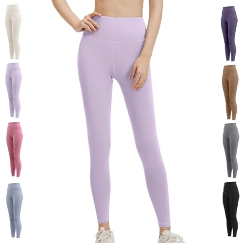 Leggings Anti-Celulitis para Las Mujeres, Leggings de Levantamiento de Culo de Cintura Alta, Entrenamiento Suave salón atlético para el Yoga, Correr, Gimnasio (Purple,M)