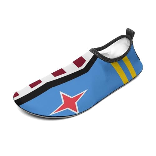 USA and Aruba Flag Lightweight Water Shoes Socks Non Slip Shoes for Women Men Beach Swim River