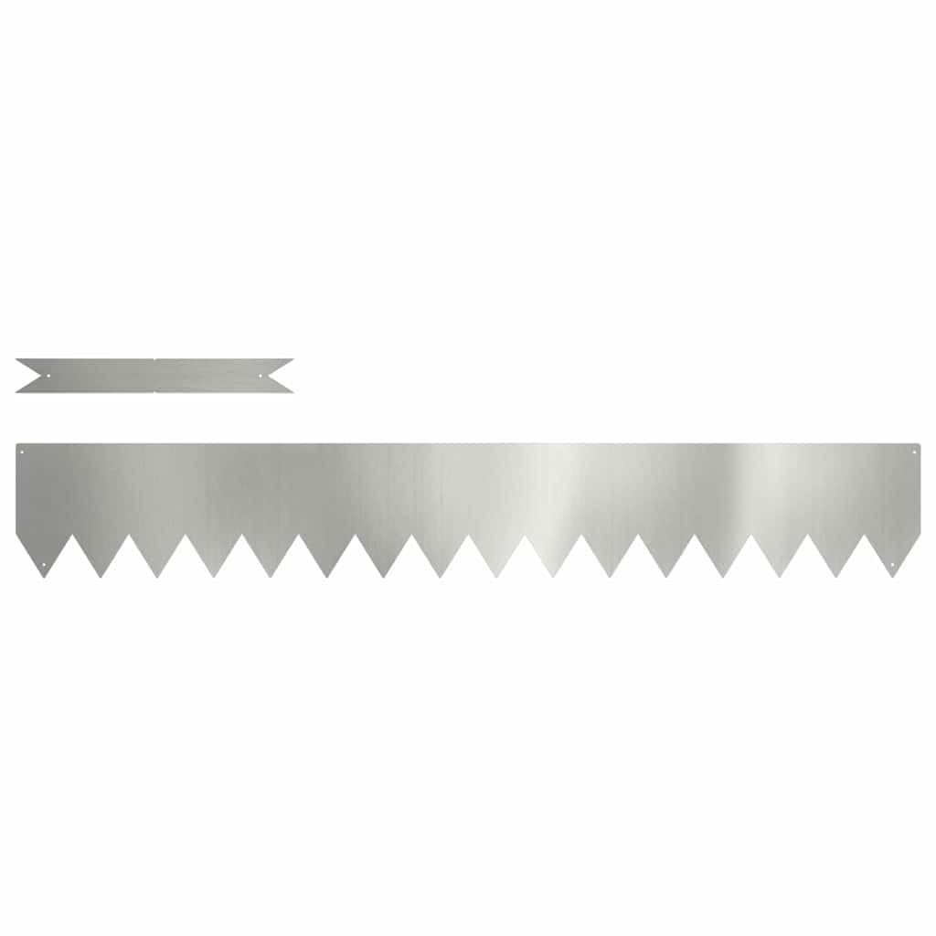 vidaXL Lawn Edging 50 pcs 100 x 0.05 x 15 cm Galvanised Steel Silver, Garden and Terrace Ideas, Modern Lawn Border, Outdoor Barrier Divider, Pathway Edge, Edging Features for Gardens