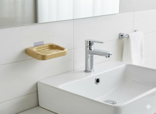 Image of Soap Dish (Wall Mount Big Soap Dish (Golden) Set of 2)