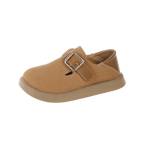 He&Yingmin Children's Flat Shoes Boys Girls Fashion Versatile Suede Leather Shoes