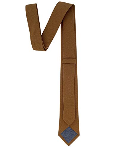 Image of Kebocis Mens Solid Color Cotton Necktie for Men